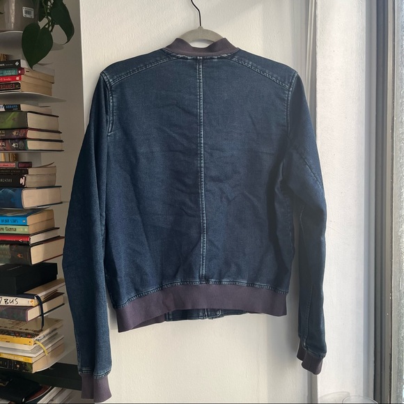 {Calvin Klein} 🔷 Denim Bomber Jacket - Picture 2 of 5